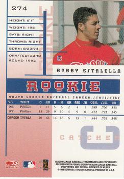 1998 Leaf Rookies & Stars #274 Bobby Estalella Back