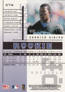 1998 Leaf Rookies & Stars #276 Derrick Gibson Back