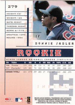 1998 Leaf Rookies & Stars #279 Donnie Sadler Back