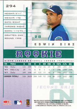 1998 Leaf Rookies & Stars #294 Edwin Diaz Back