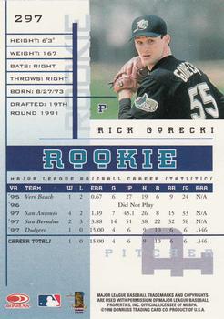 1998 Leaf Rookies & Stars #297 Rick Gorecki Back