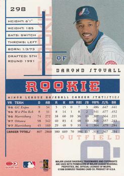 1998 Leaf Rookies & Stars #298 DaRond Stovall Back