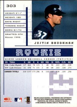 1998 Leaf Rookies & Stars #303 Justin Baughman Back
