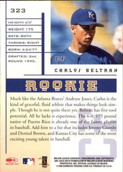 1998 Leaf Rookies & Stars #323 Carlos Beltran Back