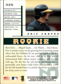 1998 Leaf Rookies & Stars #326 Eric Chavez Back