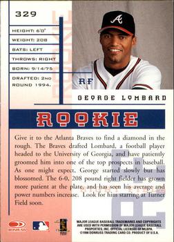 1998 Leaf Rookies & Stars #329 George Lombard Back