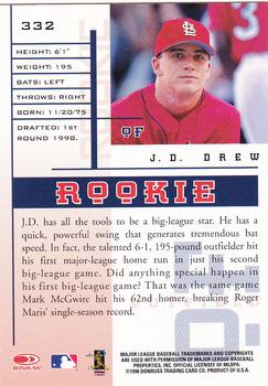 1998 Leaf Rookies & Stars #332 J.D. Drew Back