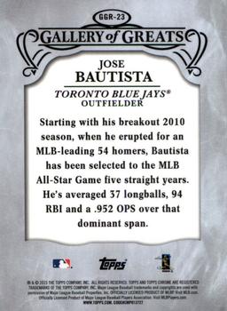 2015 Topps Chrome - Gallery of Greats #GGR-23 Jose Bautista Back