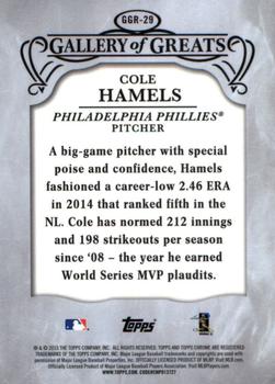 2015 Topps Chrome - Gallery of Greats #GGR-29 Cole Hamels Back