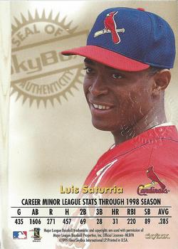 1999 SkyBox Premium - Autographics #NNO Luis Saturria  Back