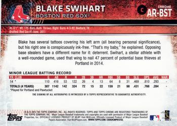 2015 Topps Chrome - Autographed Rookies #AR-BST Blake Swihart Back