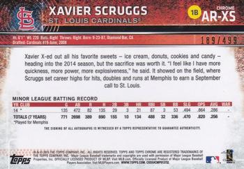 2015 Topps Chrome - Autographed Rookies Refractor #AR-XS Xavier Scruggs Back