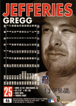 1999 SkyBox Premium - Star Rubies #46 Gregg Jefferies  Back