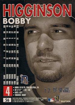 1999 SkyBox Premium - Star Rubies #56 Bobby Higginson  Back
