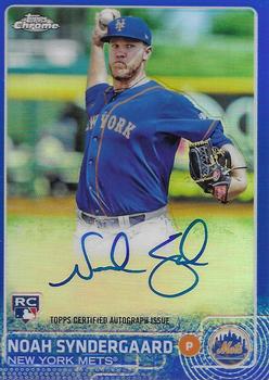 2015 Topps Chrome - Autographed Rookies Blue Refractors #AR-NS Noah Syndergaard Front