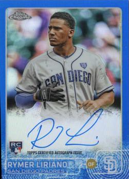 2015 Topps Chrome - Autographed Rookies Blue Refractors #AR-RL Rymer Liriano Front