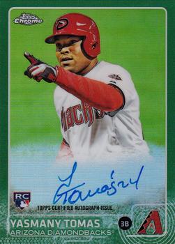 2015 Topps Chrome - Autographed Rookies Green Refractors #AR-YT Yasmany Tomas Front