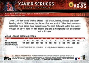 2015 Topps Chrome - Autographed Rookies Purple Refractors #AR-XS Xavier Scruggs Back