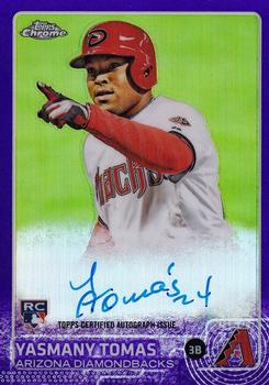 2015 Topps Chrome - Autographed Rookies Purple Refractors #AR-YT Yasmany Tomas Front