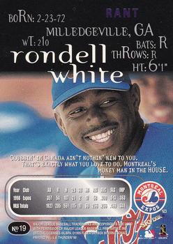 1999 SkyBox Thunder - Rant #19 Rondell White Back