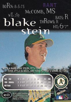 1999 SkyBox Thunder - Rant #23 Blake Stein Back