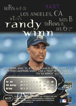 1999 SkyBox Thunder - Rant #29 Randy Winn Back