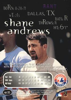 1999 SkyBox Thunder - Rant #35 Shane Andrews Back