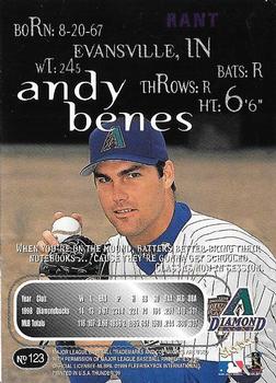 1999 SkyBox Thunder - Rant #123 Andy Benes Back