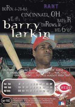 1999 SkyBox Thunder - Rant #160 Barry Larkin Back