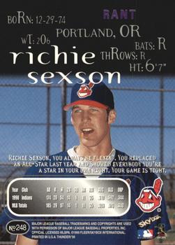 1999 SkyBox Thunder - Rant #248 Richie Sexson Back