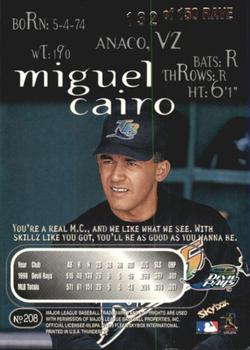 1999 SkyBox Thunder - Rave #208 Miguel Cairo  Back