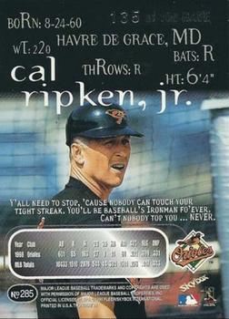 1999 SkyBox Thunder - Rave #285 Cal Ripken, Jr. Back