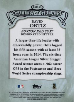 2015 Topps Chrome - Gallery of Greats Red Refractors #GGR-24 David Ortiz Back