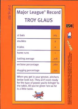 1999 SkyBox Thunder - Unleashed #7 (U) Troy Glaus  Back
