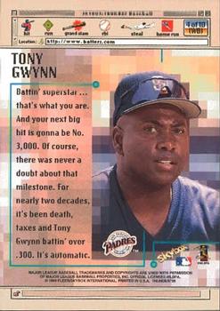 1999 SkyBox Thunder - www.batterz.com #4 (WB) Tony Gwynn  Back