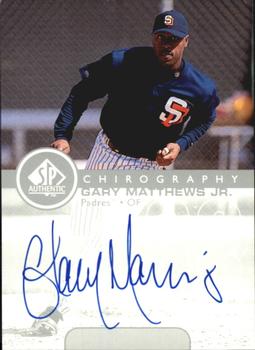 1999 SP Authentic - Chirography #GMj Gary Matthews Jr.  Front