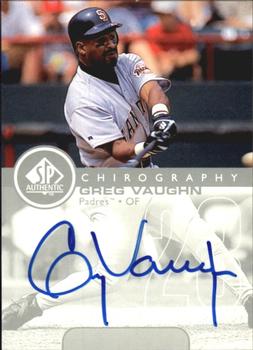 1999 SP Authentic - Chirography #GV Greg Vaughn  Front