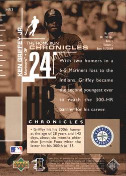 1999 SP Authentic - Home Run Chronicles #HR3 Ken Griffey Jr.  Back