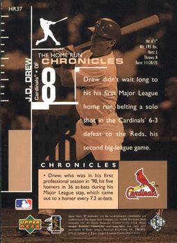 1999 SP Authentic - Home Run Chronicles #HR37 J.D. Drew  Back