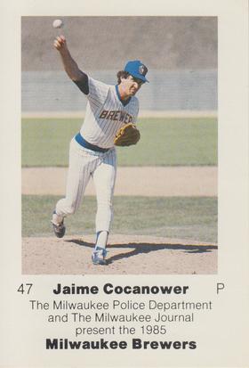 1985 Milwaukee Brewers Police #NNO Jaime Cocanower Front