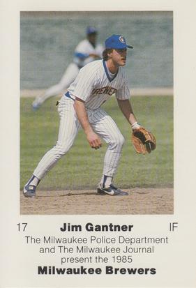 1985 Milwaukee Brewers Police #NNO Jim Gantner Front