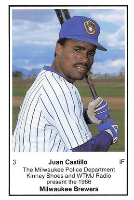 1986 Milwaukee Brewers Police #NNO Juan Castillo Front