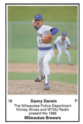 1986 Milwaukee Brewers Police #NNO Danny Darwin Front