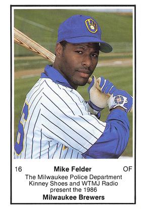 1986 Milwaukee Brewers Police #NNO Mike Felder Front