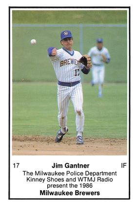 1986 Milwaukee Brewers Police #NNO Jim Gantner Front