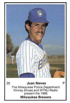1986 Milwaukee Brewers Police #NNO Juan Nieves Front