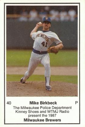 1987 Milwaukee Brewers Police #NNO Mike Birkbeck Front
