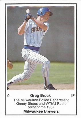 1987 Milwaukee Brewers Police #NNO Greg Brock Front