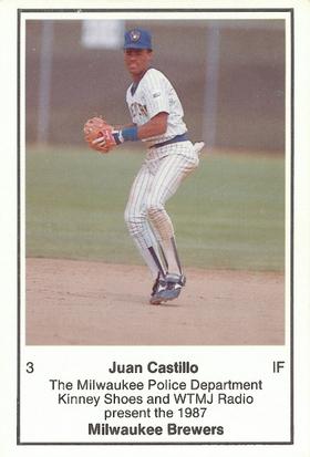 1987 Milwaukee Brewers Police #NNO Juan Castillo Front