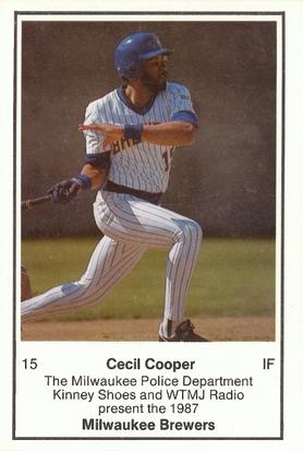 1987 Milwaukee Brewers Police #NNO Cecil Cooper Front
